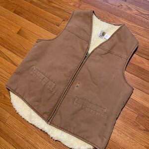 Carhartt Brown Sherpa-Lined Vest